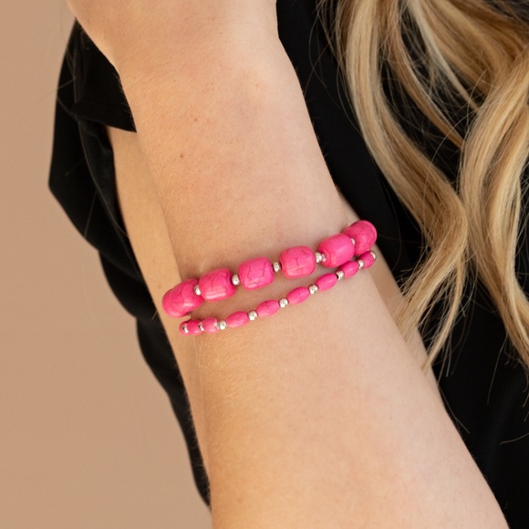 Pink Cracklestone bracelet